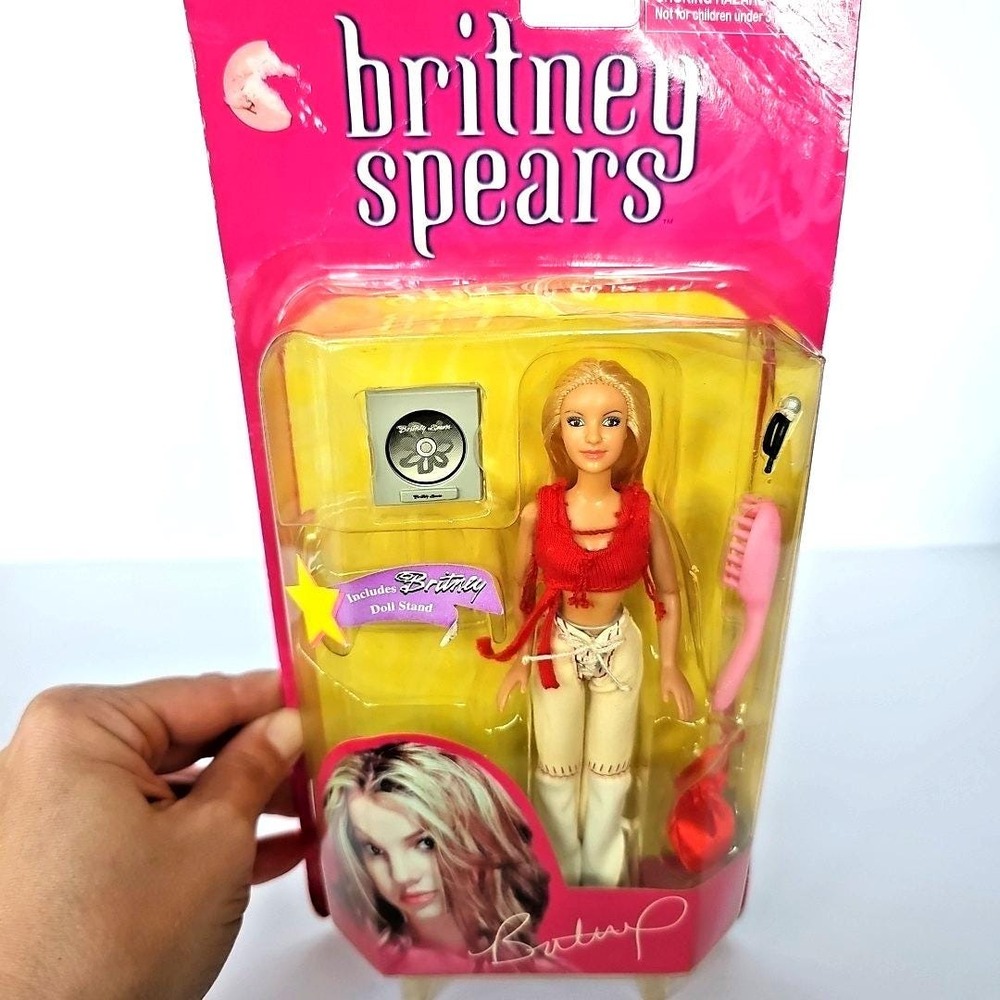 Y2K Britney Spears Play Along Fashion Doll Lucky Red Top White Pants Vtg Pop‎